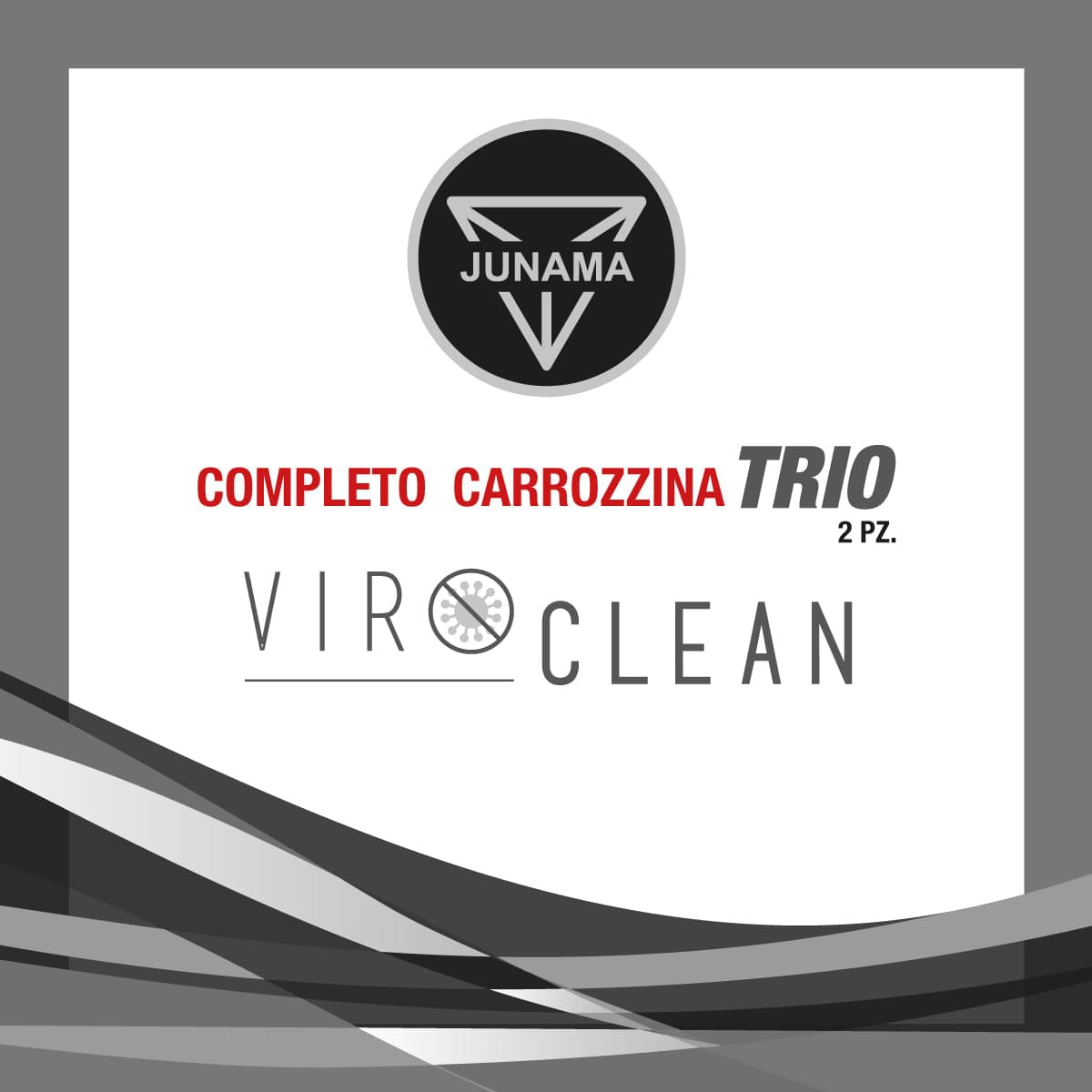 Completo Materassino Carrozzina Trio Junama Viro Clean 2 Pz. in  La Casa Del Bebè - Napoli, commercioVirtuoso.it