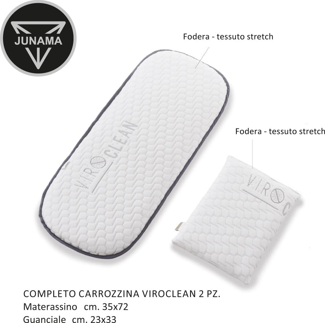 Completo Materassino Carrozzina Trio Junama Viro Clean 2 Pz. in  La Casa Del Bebè - Napoli, commercioVirtuoso.it