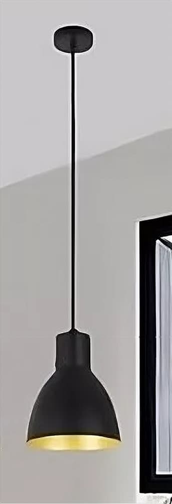LAMPADARIO A SOSPENSIONE E27 FERRO PARALUME MODERNO CONTEMPORANEO CAMPANELLA NERA ORO 33269 in Lampade a sospensione Trade Shop italia - Napoli, commercioVirtuoso.it