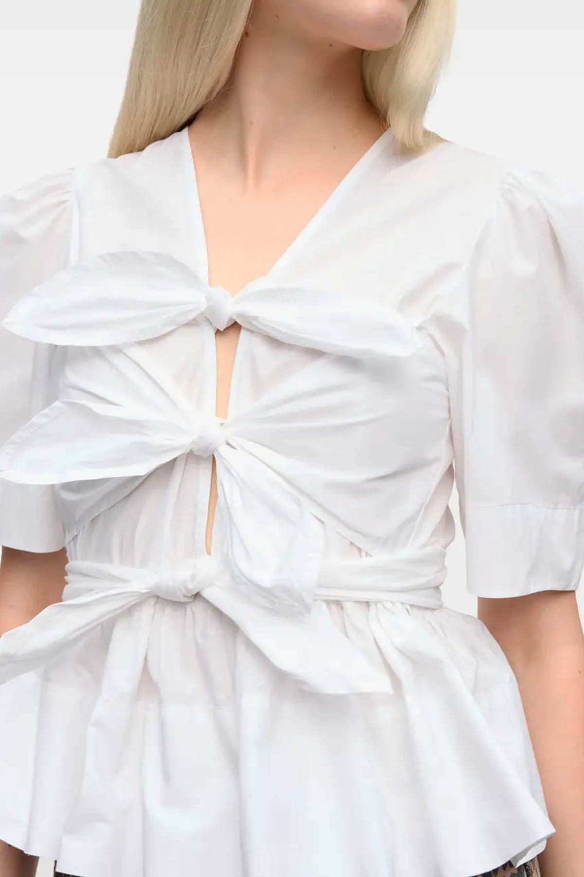 GANNI Top Bianco da donna in Canotte e top Drestige - Casamassima, commercioVirtuoso.it