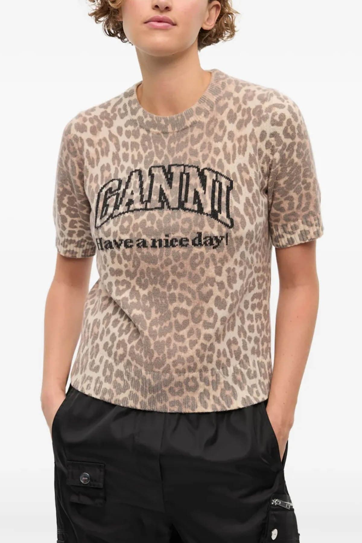 GANNI Maglie Marrone da donna in T-shirt Drestige - Casamassima, commercioVirtuoso.it