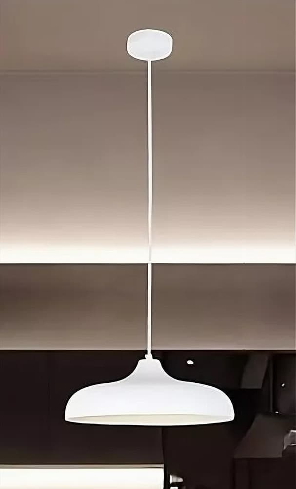 LAMPADARIO A SOSPENSIONE MODERNO CONTEMPORANEO E27 PARALUME FERRO CUPOLA BIANCO 33344 in Lampade a sospensione Trade Shop italia - Napoli, commercioVirtuoso.it