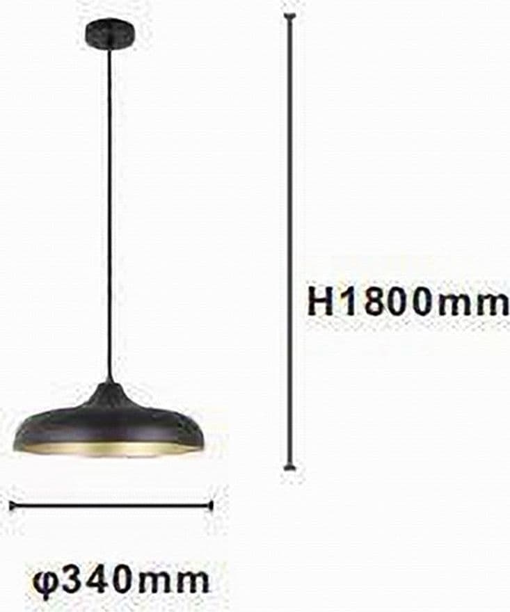 LAMPADARIO A SOSPENSIONE DESIGN MODERNO E27 PARALUME IN FERRO CUPOLA NERO ORO 33320 in Lampade a sospensione Trade Shop italia - Napoli, commercioVirtuoso.it