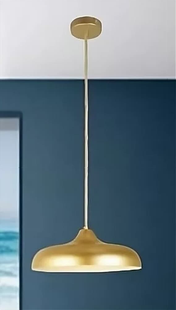LAMPADARIO A SOSPENSIONE DESIGN MODERNO E27 PARALUME FERRO CUPOLA ORO BIANCO 33337 in Lampade a sospensione Trade Shop italia - Napoli, commercioVirtuoso.it