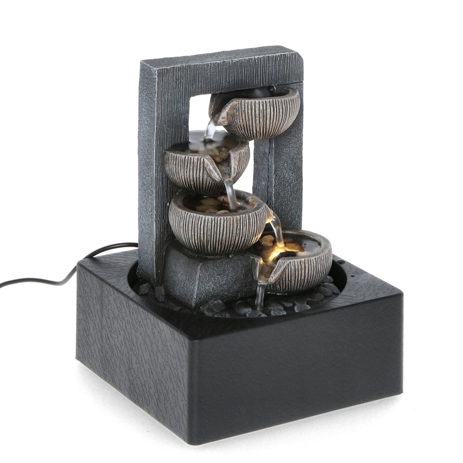 Statuetta "Fontana" Quiet con led, in poliresina e plastica, decorazione per interno - 24