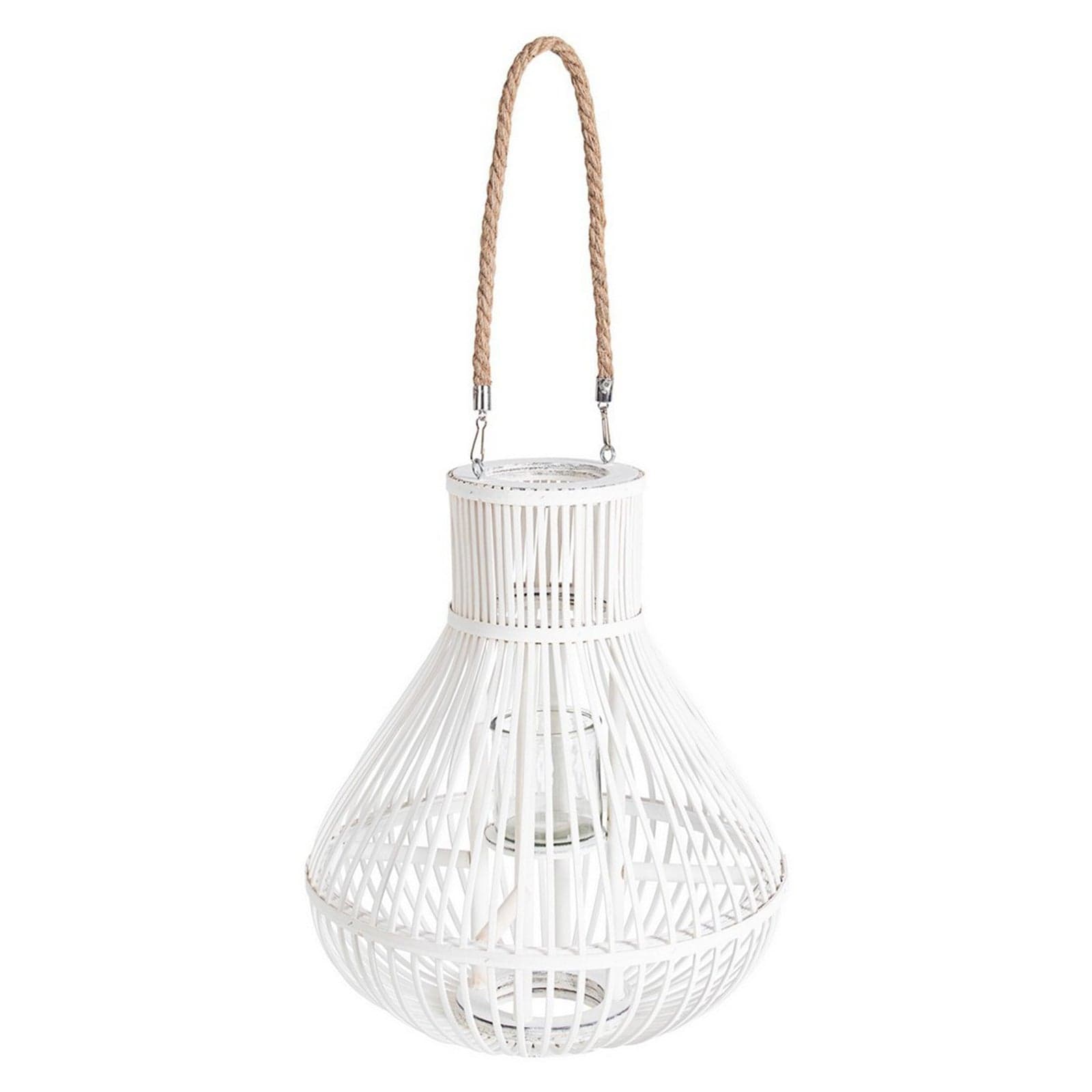 Lanterna "Belem" con manico in juta da esterno in bambù decorazione per giardino - 11