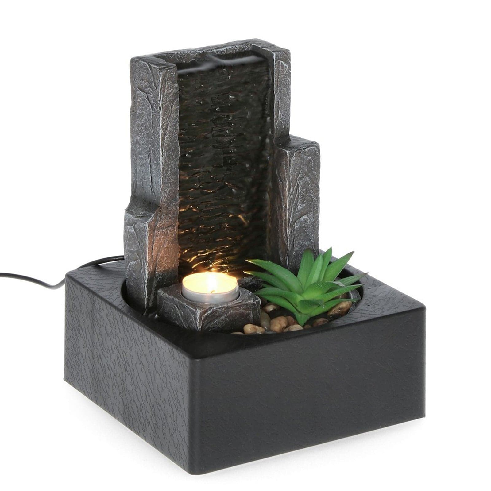Statuetta "Fontana" Quiet con led, in poliresina e plastica, decorazione per interno - 20