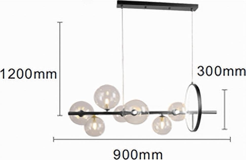 LAMPADARIO MODERNO A SOSPENSIONE NERO 7 SFERE G9 BOLLE IN VETRO CON CERCHIO 71676 in Lampade a sospensione Trade Shop italia - Napoli, commercioVirtuoso.it