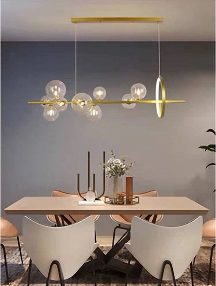 LAMPADARIO MODERNO A SOSPENSIONE ORO 7 SFERE G9 BOLLE IN VETRO CON CERCHIO 71683 in Lampade a sospensione Trade Shop italia - Napoli, commercioVirtuoso.it