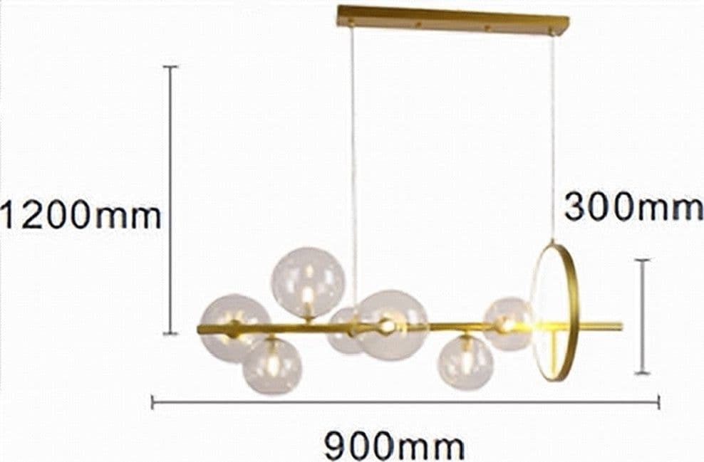 LAMPADARIO MODERNO A SOSPENSIONE ORO 7 SFERE G9 BOLLE IN VETRO CON CERCHIO 71683 in Lampade a sospensione Trade Shop italia - Napoli, commercioVirtuoso.it