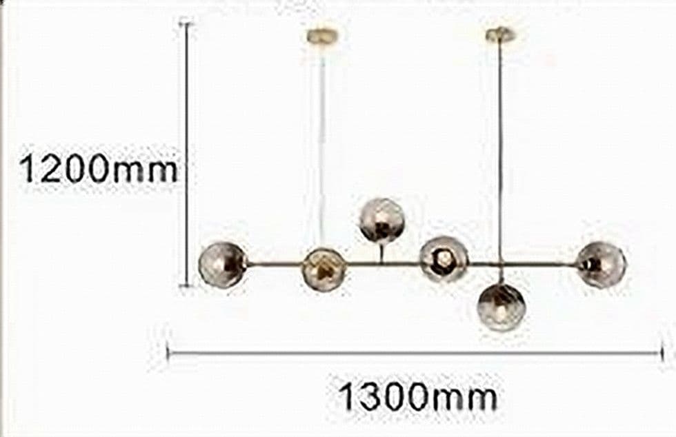 LAMPADARIO SOSPENSIONE 6 SFERE ATTACCO E27 IN VETRO LAMPADA IN METALLO ORO 71645 in Lampade a sospensione Trade Shop italia - Napoli, commercioVirtuoso.it