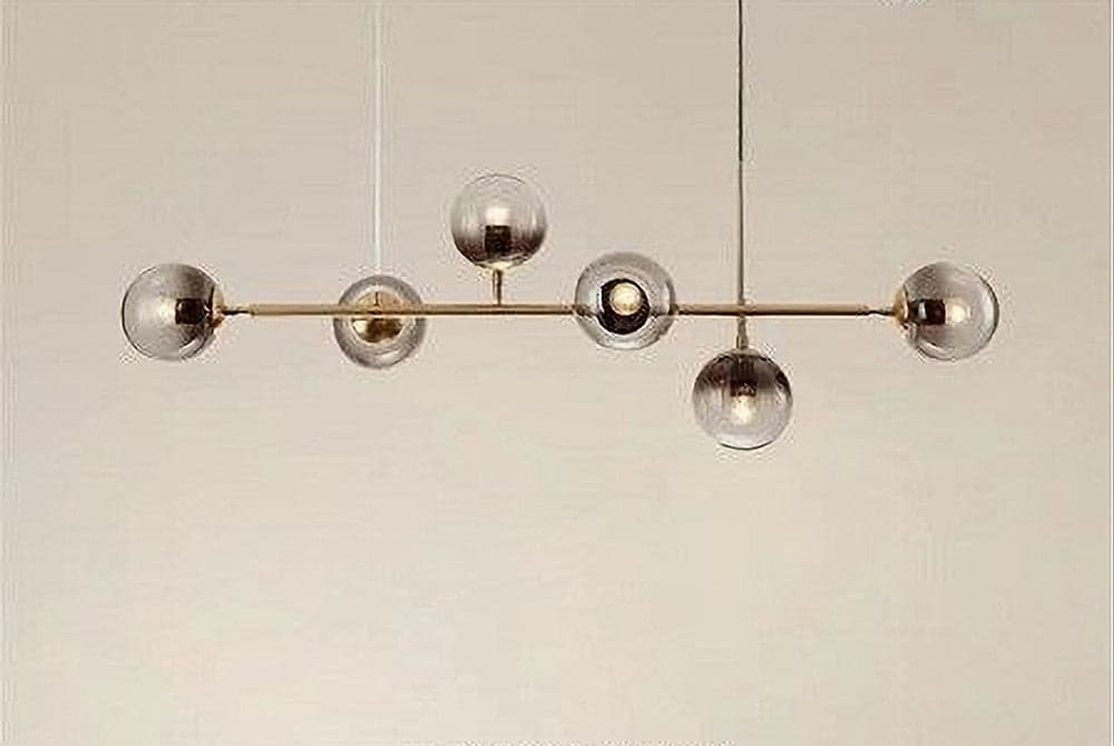 LAMPADARIO SOSPENSIONE 6 SFERE ATTACCO E27 IN VETRO LAMPADA IN METALLO ORO 71645 in Lampade a sospensione Trade Shop italia - Napoli, commercioVirtuoso.it
