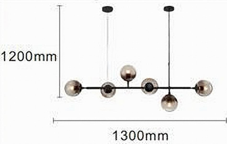 LAMPADARIO SOSPENSIONE 6 SFERE ATTACCO E27 IN VETRO LAMPADA IN METALLO NERO 71669 in Lampade a sospensione Trade Shop italia - Napoli, commercioVirtuoso.it