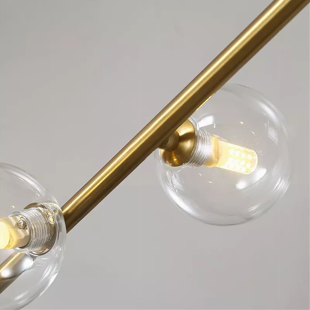 LAMPADARIO 8 SFERE G9 IN VETRO DA SOFFITTO IN METALLO ORO DESIGN MODERNO 71638 in Lampade a sospensione Trade Shop italia - Napoli, commercioVirtuoso.it