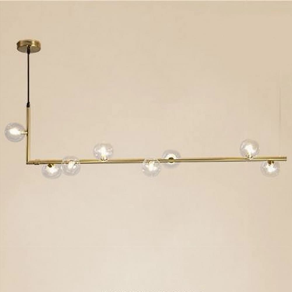 LAMPADARIO 8 SFERE G9 IN VETRO DA SOFFITTO IN METALLO ORO DESIGN MODERNO 71638