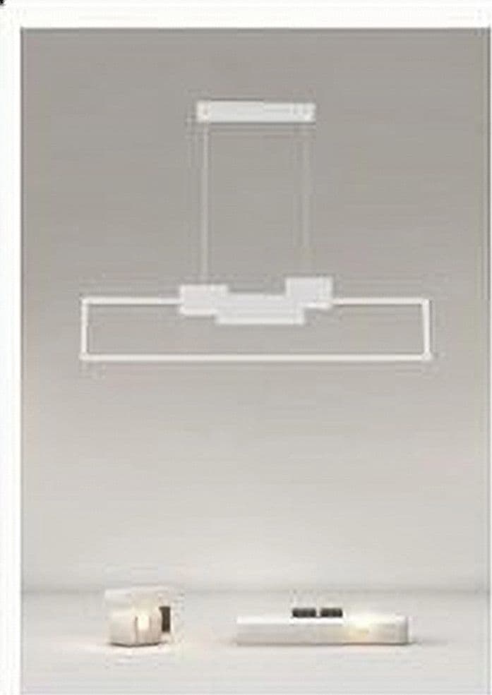 LAMPADARIO A SOSPENSIONE LED 42W RETTANGOLARE DESIGN MODERNO BIANCO LUCE FREDDA 71578 in Lampade a sospensione Trade Shop italia - Napoli, commercioVirtuoso.it