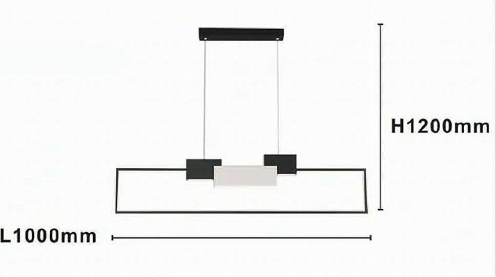 LAMPADARIO A SOSPENSIONE LED 36W RETTANGOLARE CON TELECOMANDO DESIGN MODERNO NERO 71585 in Lampade a sospensione Trade Shop italia - Napoli, commercioVirtuoso.it