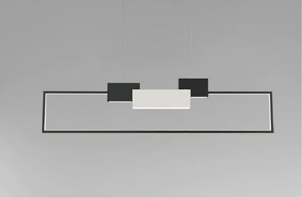 LAMPADARIO A SOSPENSIONE LED 36W RETTANGOLARE CON TELECOMANDO DESIGN MODERNO NERO 71585 in Lampade a sospensione Trade Shop italia - Napoli, commercioVirtuoso.it
