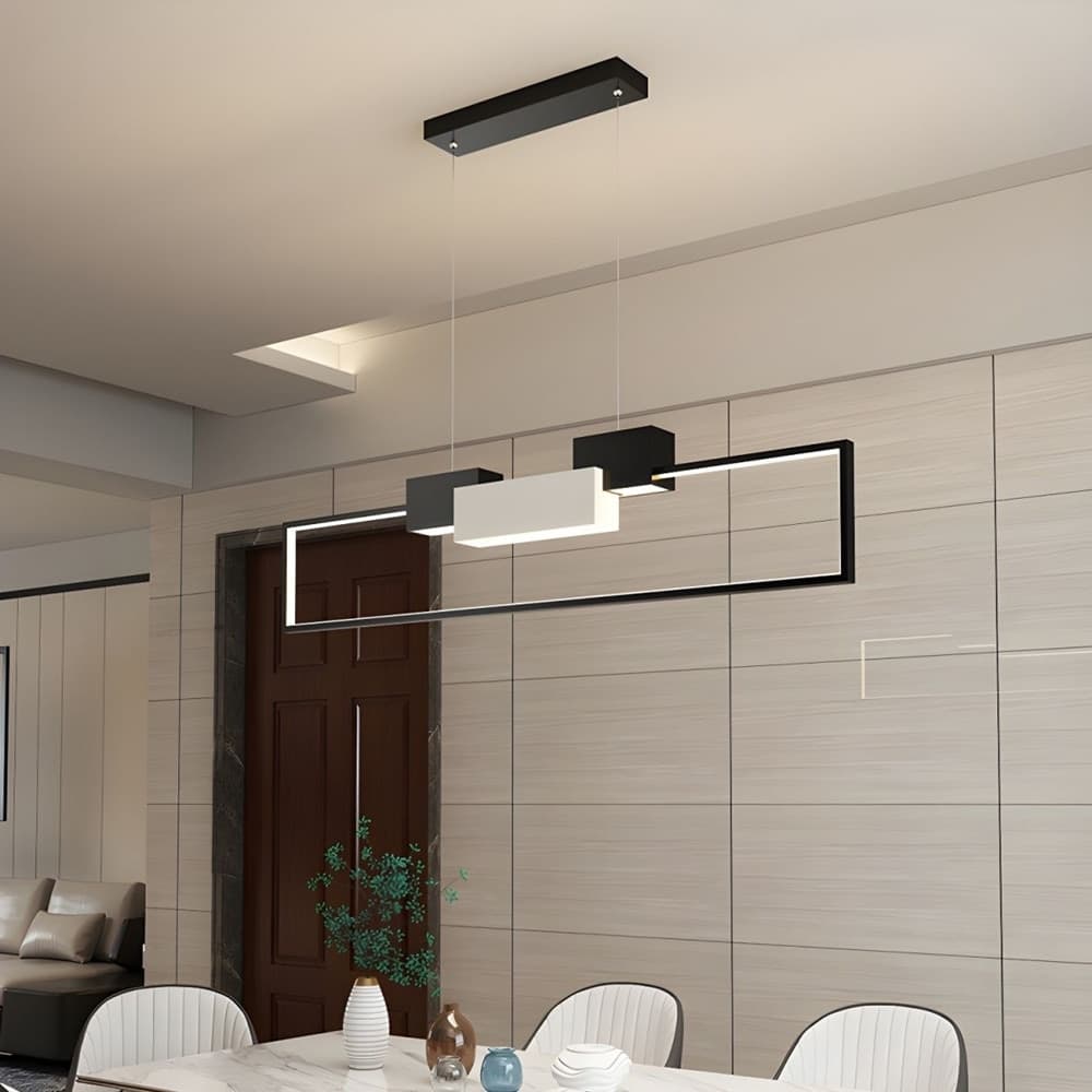 LAMPADARIO A SOSPENSIONE LED 36W RETTANGOLARE CON TELECOMANDO DESIGN MODERNO NERO 71585 in Lampade a sospensione Trade Shop italia - Napoli, commercioVirtuoso.it