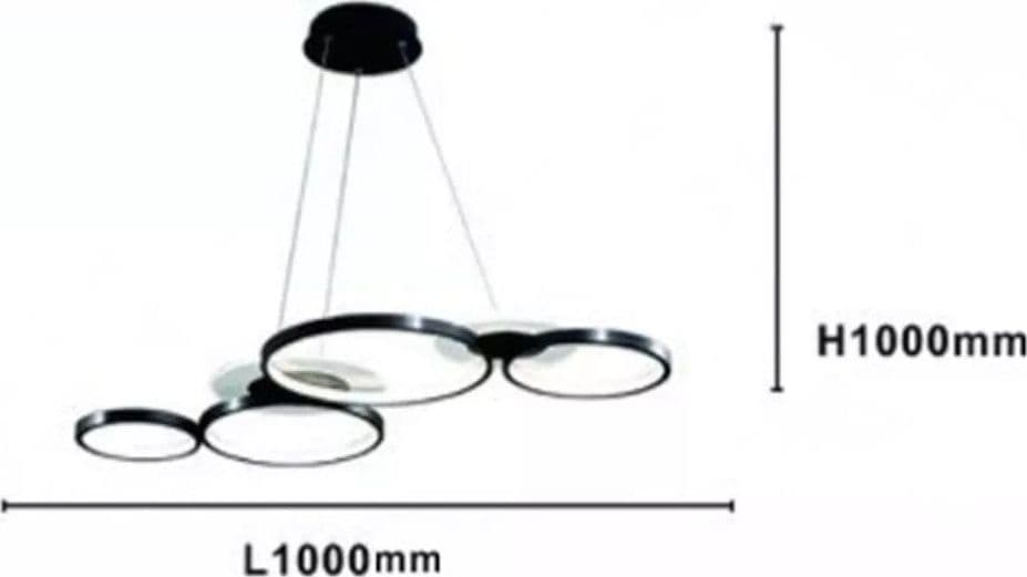 LAMPADARIO A SOSPENSIONE LED NERO 65W 6 ANELLI LUMINOSI MODERNO CON TELECOMANDO 71415 in Lampade a sospensione Trade Shop italia - Napoli, commercioVirtuoso.it