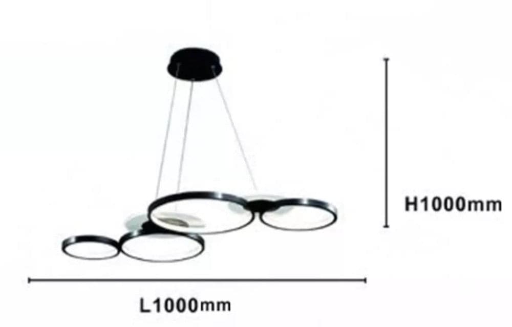 LAMPADARIO A SOSPENSIONE LED NERO 65W 6 ANELLI LUMINOSI MODERNO CON TELECOMANDO 71415 in Lampade a sospensione Trade Shop italia - Napoli, commercioVirtuoso.it