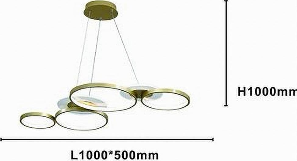LAMPADARIO A SOSPENSIONE LED ORO 65W 6 ANELLI LUMINOSI MODERNO CON TELECOMANDO 71422 in Lampade a sospensione Trade Shop italia - Napoli, commercioVirtuoso.it