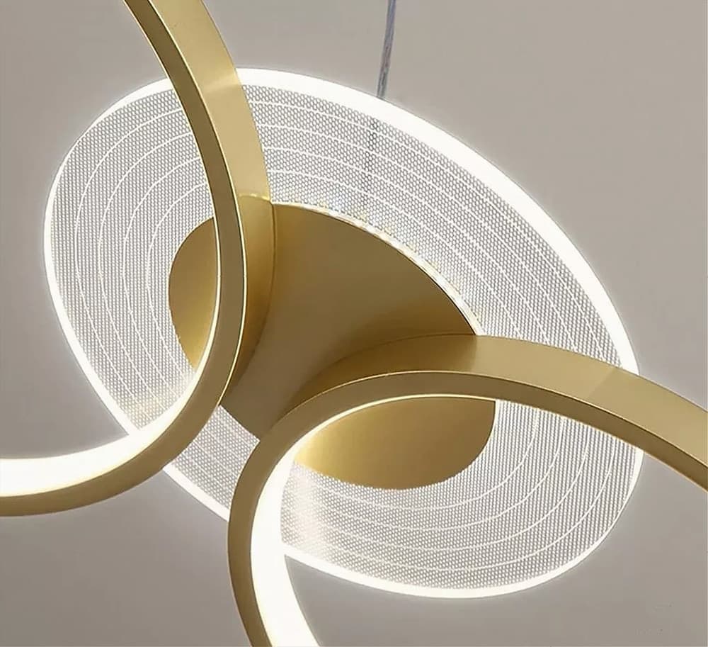 LAMPADARIO A SOSPENSIONE LED ORO 65W 6 ANELLI LUMINOSI MODERNO CON TELECOMANDO 71422 in Lampade a sospensione Trade Shop italia - Napoli, commercioVirtuoso.it
