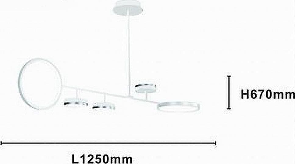 LAMPADARIO A SOSPENSIONE LED 37W CON 5 CERCHI LAMPADA ORIZZONTALE BIANCO LUCE NATURALE 71330 in Lampade a sospensione Trade Shop italia - Napoli, commercioVirtuoso.it