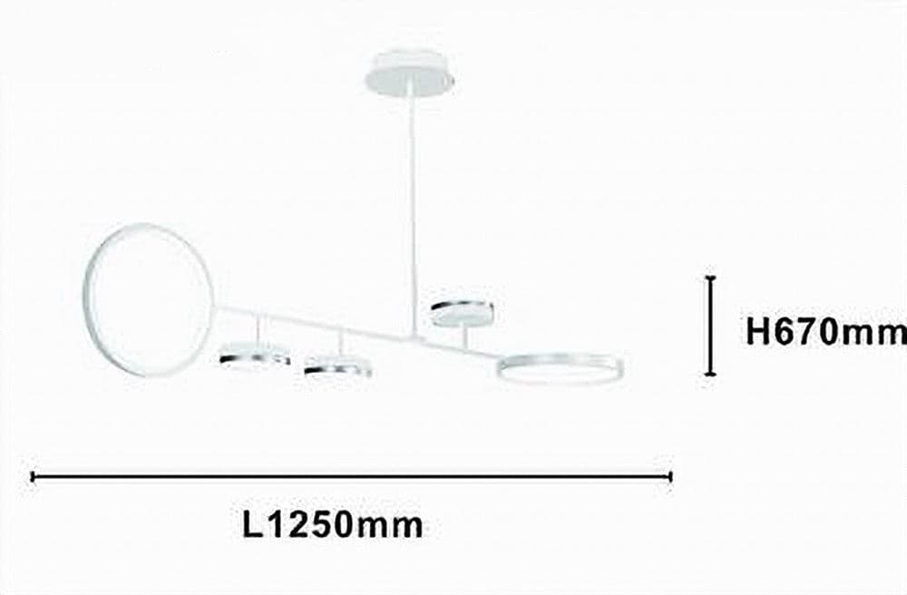 LAMPADARIO A SOSPENSIONE LED 37W CON 5 CERCHI LAMPADA ORIZZONTALE BIANCO LUCE NATURALE 71330 in Lampade a sospensione Trade Shop italia - Napoli, commercioVirtuoso.it