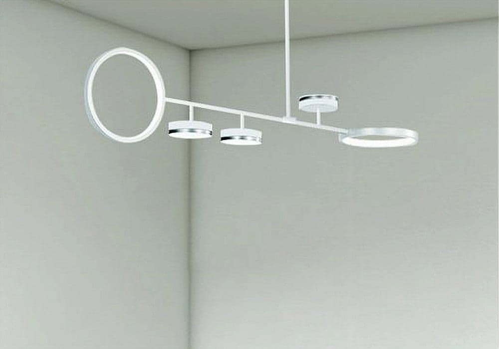 LAMPADARIO A SOSPENSIONE LED 37W CON 5 CERCHI LAMPADA ORIZZONTALE BIANCO LUCE NATURALE 71330 in Lampade a sospensione Trade Shop italia - Napoli, commercioVirtuoso.it