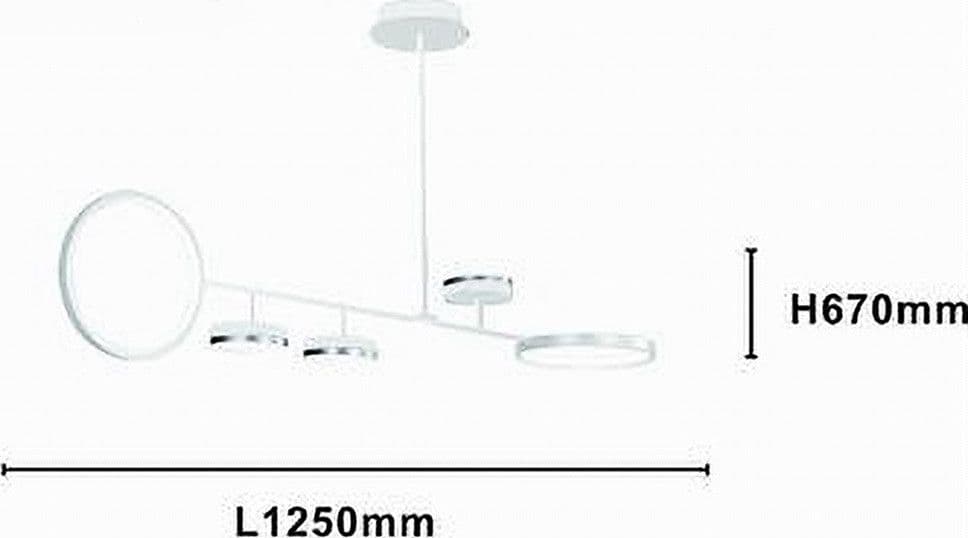LAMPADARIO A SOSPENSIONE LED 37W CON 5 CERCHI LAMPADA ORIZZONTALE BIANCO LUCE FREDDA 71347 in Lampade a sospensione Trade Shop italia - Napoli, commercioVirtuoso.it