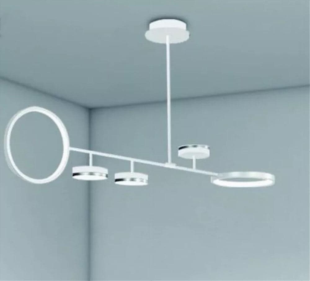 LAMPADARIO A SOSPENSIONE LED 37W CON 5 CERCHI LAMPADA ORIZZONTALE BIANCO LUCE FREDDA 71347 in Lampade a sospensione Trade Shop italia - Napoli, commercioVirtuoso.it