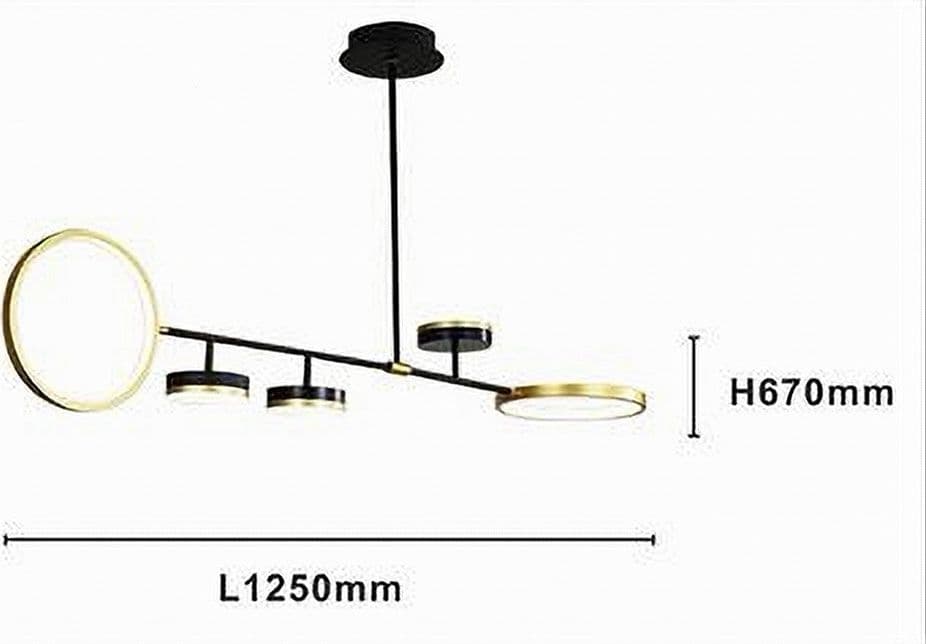 LAMPADARIO A SOSPENSIONE LED 37W CON 5 CERCHI ORIZZONTALE NERO ORO LUCE FREDDA 71361 in Lampade a sospensione Trade Shop italia - Napoli, commercioVirtuoso.it