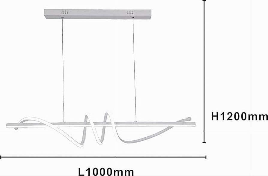 LAMPADARIO A SOSPENSIONE LED 65W BIANCO SPIRALE ONDULATO LUCE 4000K VORTICE ORIZZONTALE 32422 in Lampade a sospensione Trade Shop italia - Napoli, commercioVirtuoso.it