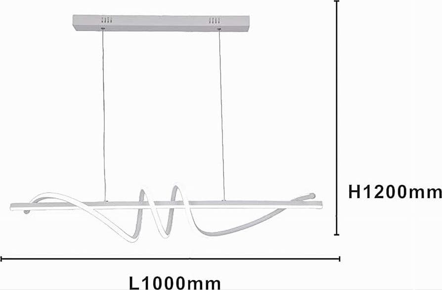 LAMPADARIO A SOSPENSIONE LED 65W BIANCO SPIRALE ONDULATO LUCE 6500K VORTICE ORIZZONTALE 32439 in Lampade a sospensione Trade Shop italia - Napoli, commercioVirtuoso.it