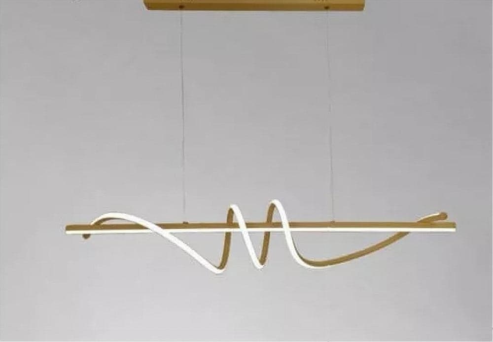 LAMPADARIO A SOSPENSIONE LED 65W ORO SPIRALE ONDULATO LUCE 6500K VORTICE ORIZZONTALE 32453 in Lampade a sospensione Trade Shop italia - Napoli, commercioVirtuoso.it