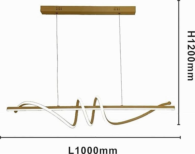 LAMPADARIO A SOSPENSIONE LED 65W ORO SPIRALE ONDULATO LUCE 4000K VORTICE ORIZZONTALE 32446 in Lampade a sospensione Trade Shop italia - Napoli, commercioVirtuoso.it