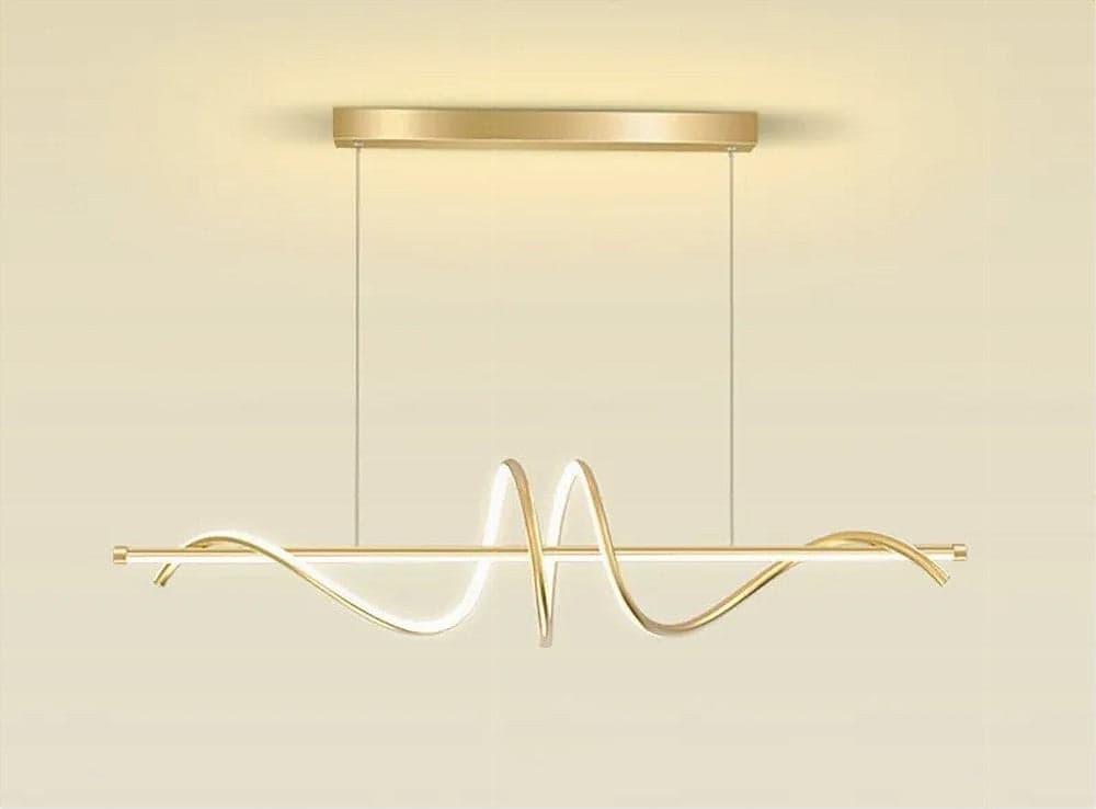 LAMPADARIO A SOSPENSIONE LED 65W ORO SPIRALE ONDULATO LUCE 4000K VORTICE ORIZZONTALE 32446 in Lampade a sospensione Trade Shop italia - Napoli, commercioVirtuoso.it