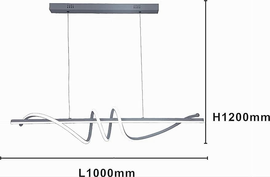 LAMPADARIO A SOSPENSIONE LED 65W ARGENTO SPIRALE ONDULATO LUCE 6500K VORTICE ORIZZONTALE 32477 in Lampade a sospensione Trade Shop italia - Napoli, commercioVirtuoso.it