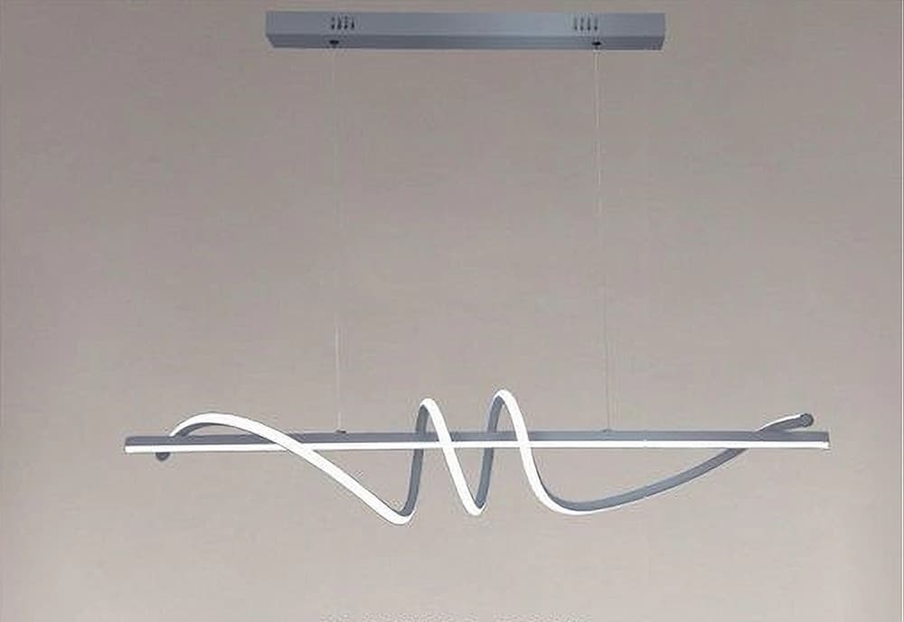 LAMPADARIO A SOSPENSIONE LED 65W ARGENTO SPIRALE ONDULATO LUCE 4000K VORTICE ORIZZONTALE 32460 in Lampade a sospensione Trade Shop italia - Napoli, commercioVirtuoso.it