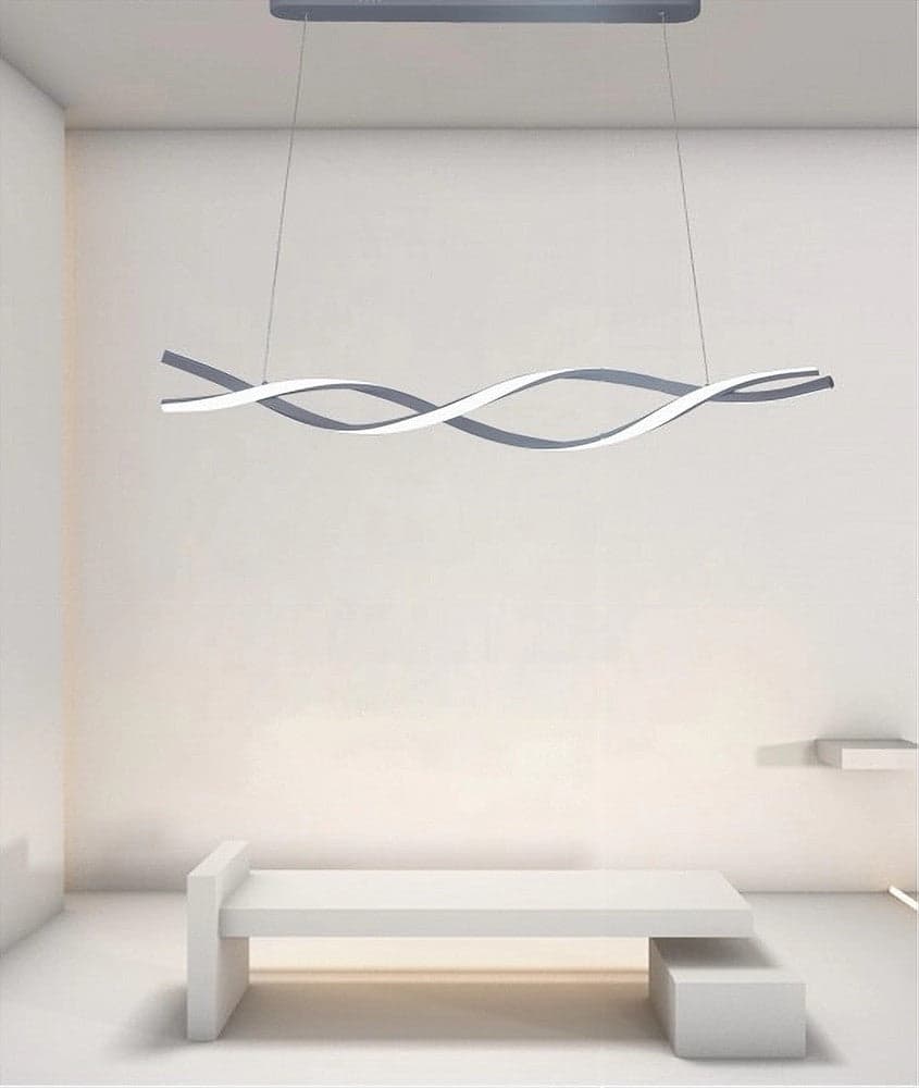 LAMPADARIO LED SOSPENSIONE 48W ARGENTO SPIRALE ONDULATO VORTICE INTRECCIATO LUCE 4000K 32521 in Lampade a sospensione Trade Shop italia - Napoli, commercioVirtuoso.it