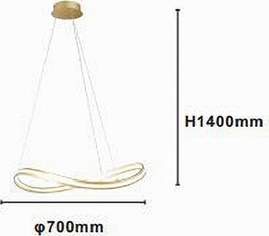 LAMPADARIO LED MODERNO A FIOCCO 100W LAMPADA A SOSPENSIONE LUCE 6500K 70CM ORO 33405 in Lampade a sospensione Trade Shop italia - Napoli, commercioVirtuoso.it
