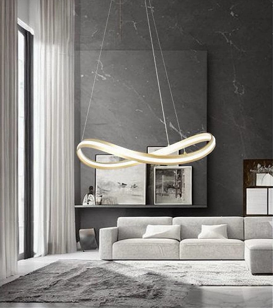 LAMPADARIO LED MODERNO A FIOCCO 100W LAMPADA A SOSPENSIONE LUCE 6500K 70CM ORO 33405 in Lampade a sospensione Trade Shop italia - Napoli, commercioVirtuoso.it