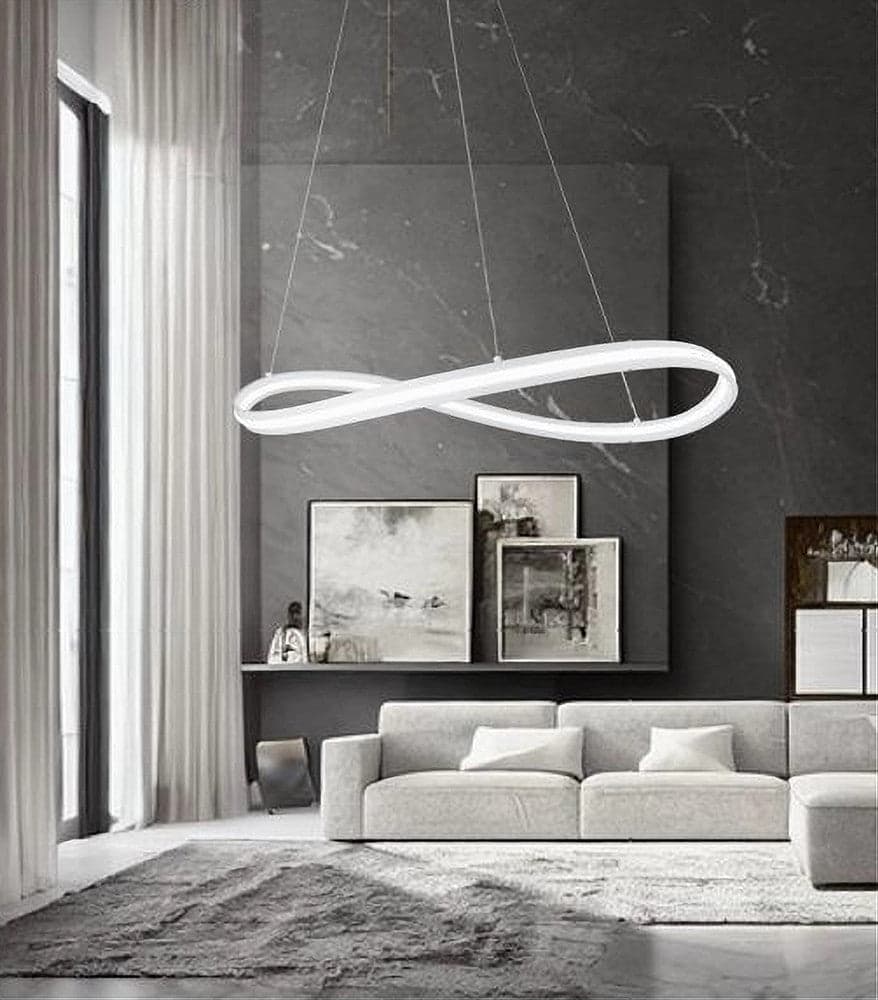 LAMPADARIO LED MODERNO A FIOCCO 100W LAMPADA A SOSPENSIONE LUCE 6500K 70CM BIANCO 33382 in Lampadari Trade Shop italia - Napoli, commercioVirtuoso.it