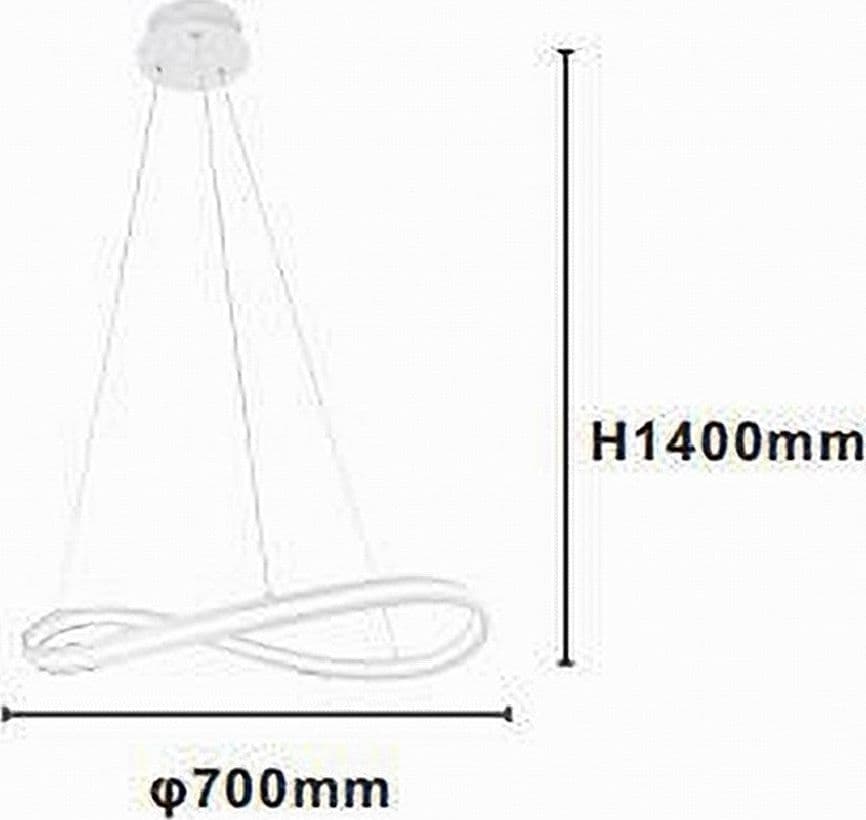 LAMPADARIO LED MODERNO A FIOCCO 100W LAMPADA A SOSPENSIONE LUCE 4000K 70CM BIANCO 33399 in Lampadari Trade Shop italia - Napoli, commercioVirtuoso.it