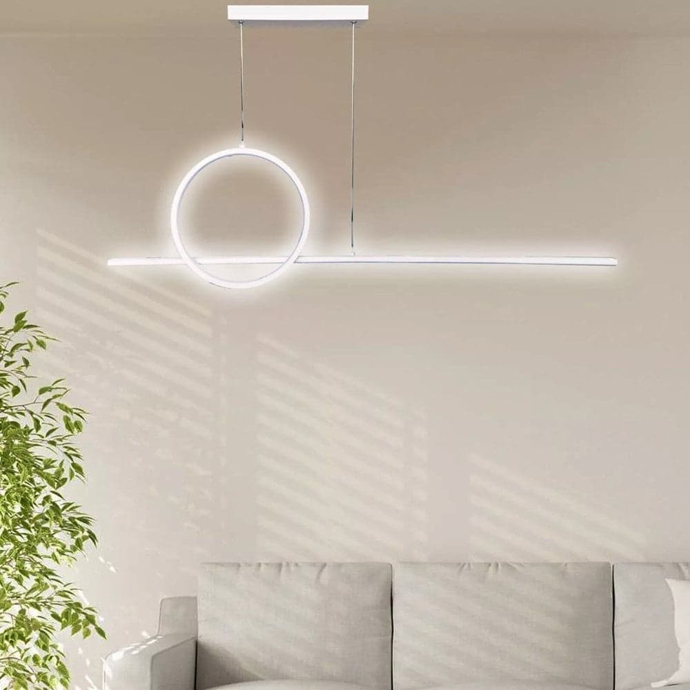 LAMPADARIO A SOSPENSIONE LED 48W DESIGN CERCHIO LINEA BIANCA IP20 LUCE 6500K 33580 in Lampade a sospensione Trade Shop italia - Napoli, commercioVirtuoso.it