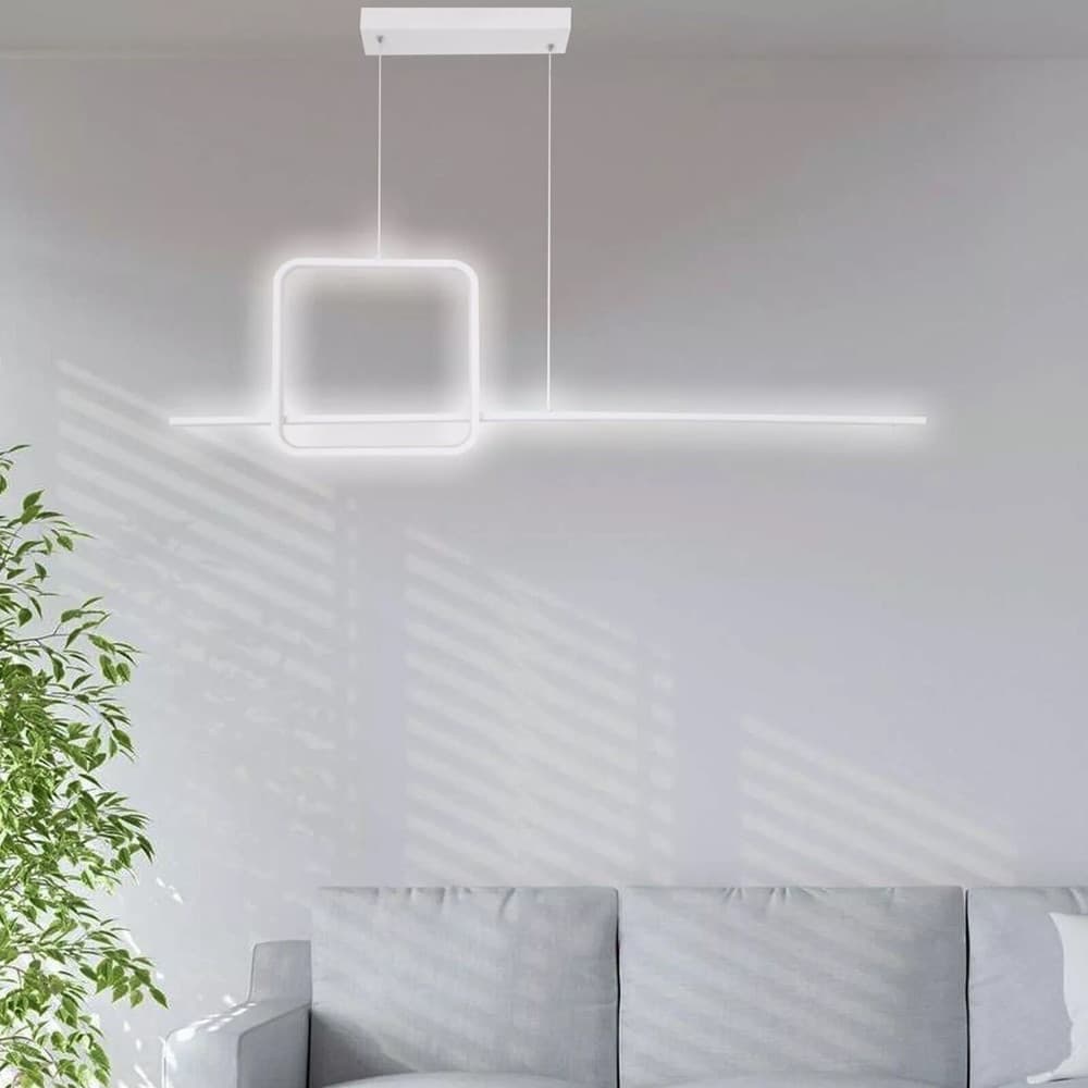 LAMPADARIO A SOSPENSIONE LED 48W DESIGN QUADRATO LINEA MODERNO BIANCO IP20 LAMPADA 01172 in Lampade a sospensione Trade Shop italia - Napoli, commercioVirtuoso.it