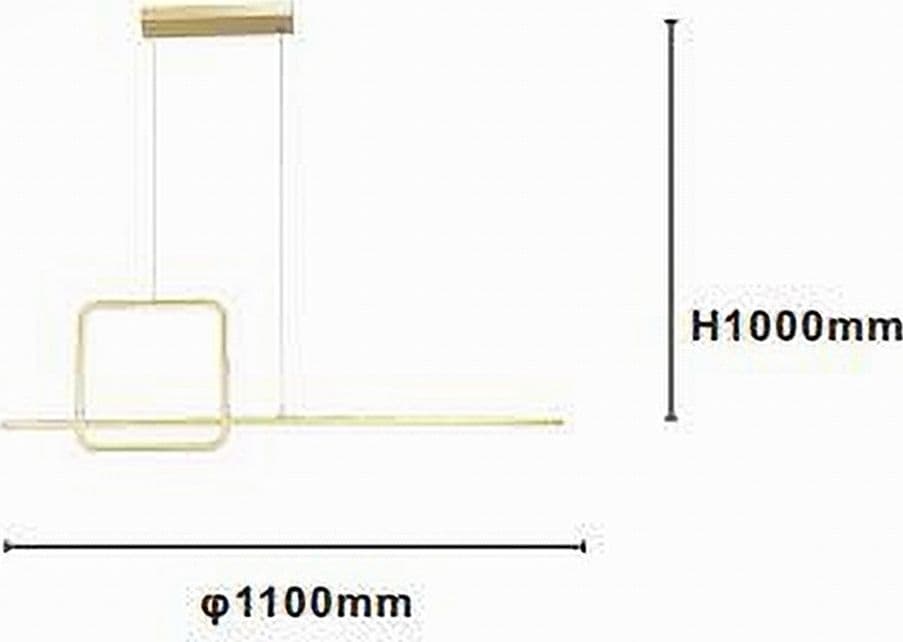 LAMPADARIO A SOSPENSIONE LED 48W DESIGN QUADRATO LINEA ORO IP20 CUCINA LUCE 6500K 33528 in Lampade a sospensione Trade Shop italia - Napoli, commercioVirtuoso.it