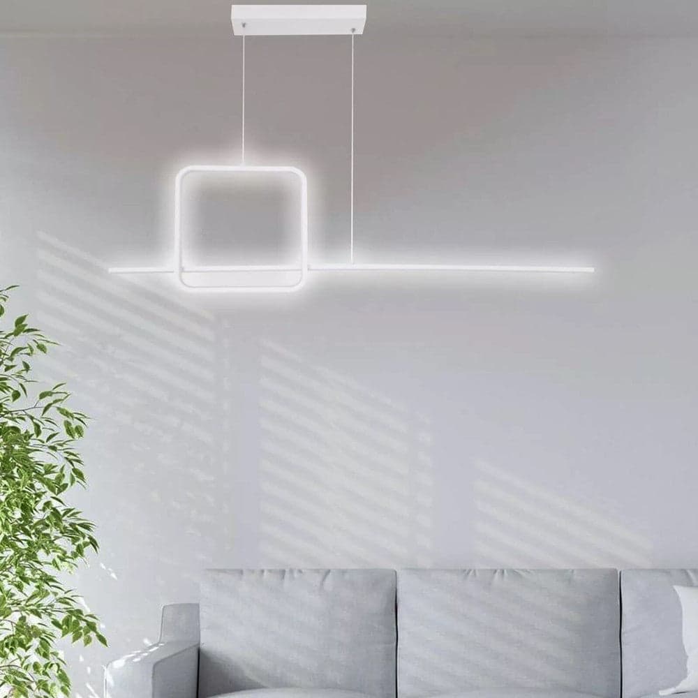 LAMPADARIO A SOSPENSIONE LED 48W DESIGN QUADRATO LINEA BIANCO IP20 LUCE 4000K 33559 in Lampade a sospensione Trade Shop italia - Napoli, commercioVirtuoso.it