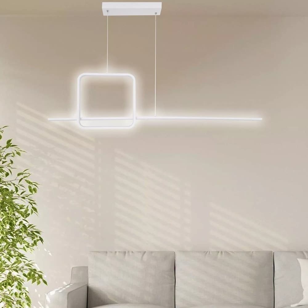 LAMPADARIO A SOSPENSIONE LED 48W DESIGN QUADRATO LINEA BIANCO IP20 LUCE 6500K 33542 in Lampade a sospensione Trade Shop italia - Napoli, commercioVirtuoso.it